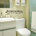 BATHROOM RULES English Wall Sticker For Bathroom Decoration Decals Door Home Decor Wash Room Background Removable Mural