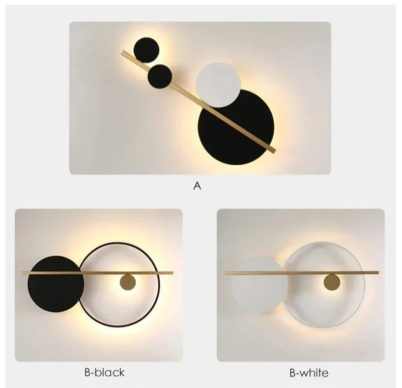 Living Room Wall Lamp Decoration Light Luxury Circular Sofa Background Atmosphere Lighting Simple Modern Nordic Bedroom Lights