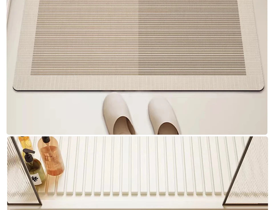 Bathroom Carpet Home Decor Rug Absorbent Non-Slip Floor Mat Japanese Minimalist Lines Diatom Mud Rugs Toilet Area Alfombra 양탄자