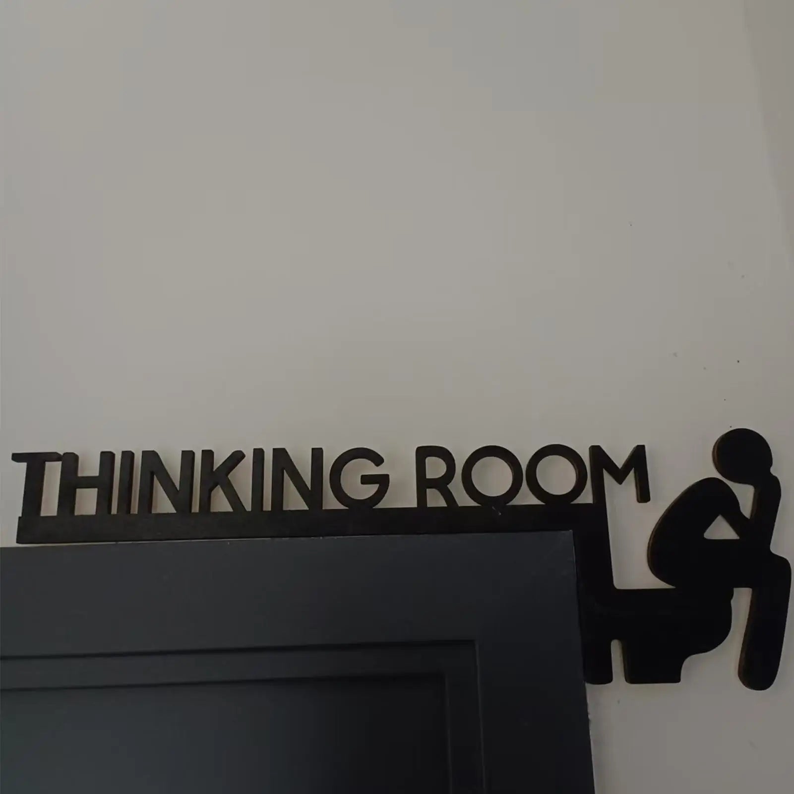 Bathroom Door Frame Decor Door Frame Corner Wooden Sign Decorations Unique Thinking Room Fun Toilet Door Sign Funny Creative