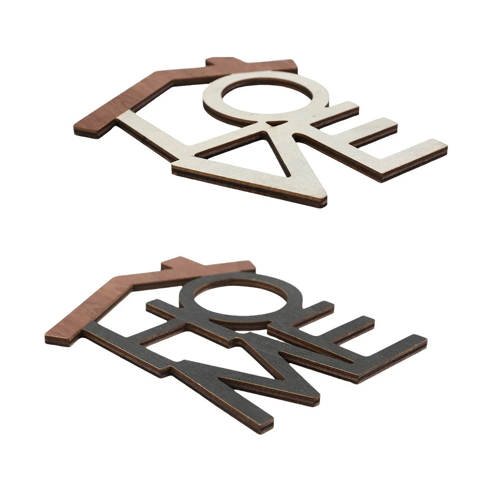 “HOME”Wooden Ornaments Wooden Crafts Desktop Counter Decorations Home Decor“LOVE” Accessories