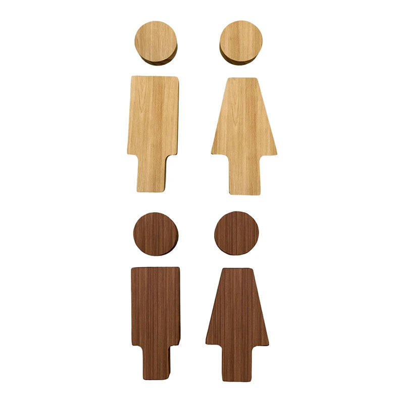 Bathroom Decoration Premium Bathroom Sign Solid Wood Men's And Women's Toilet Sign Home Bathroom Decor