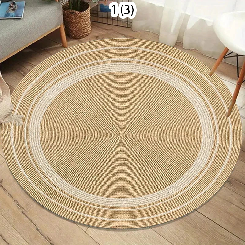 Circular Carpet, Bohemian Floor Mat, Entrance Carpet, Rural Bohemian Home Decor Floor Mat  Living Room Decoration Carpet Bedroom