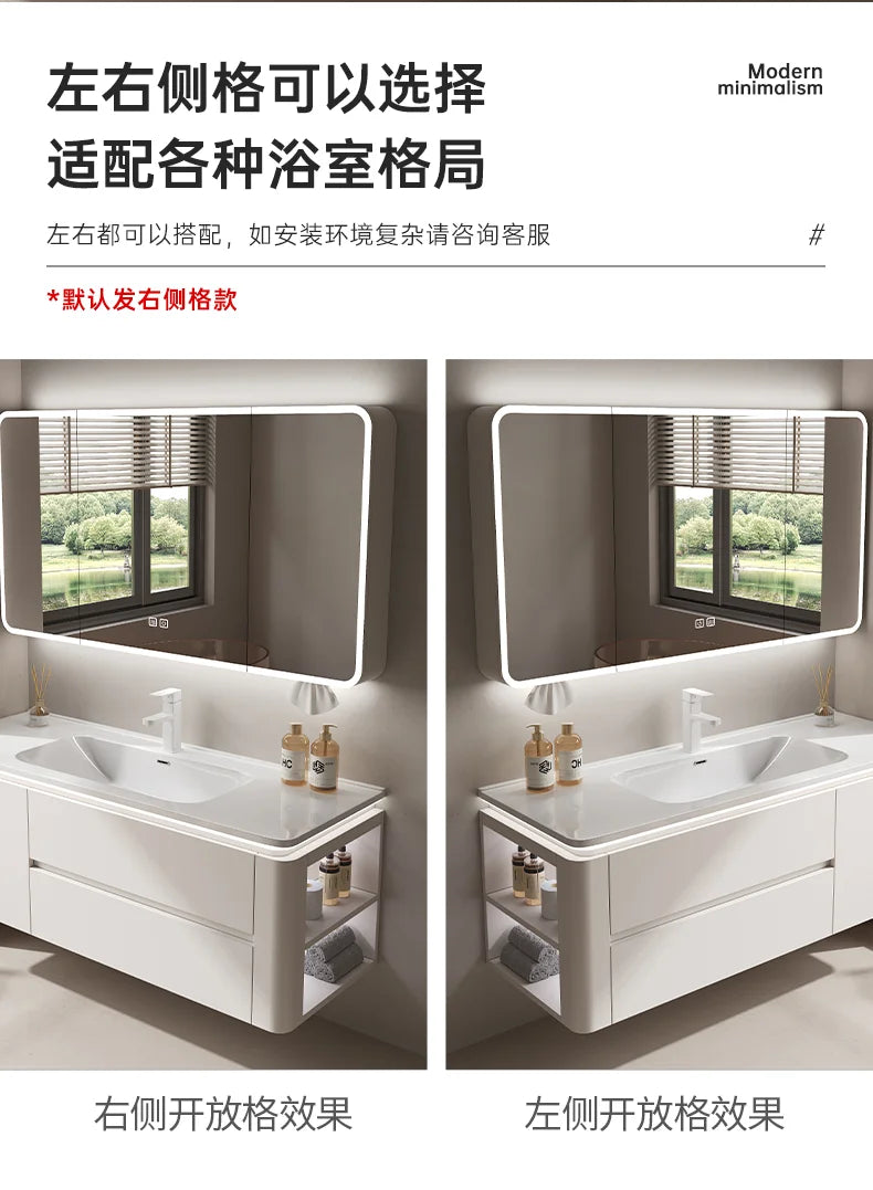 Led Light Ensuite Bathroom Cabinet Basin Designs Mirror Shelves Bathroom Cabinets Shower Organizer Banyo Dolabi Home Furniture