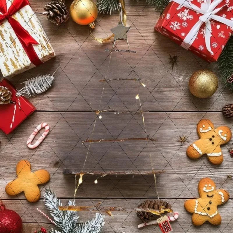 DIY 1/5/7 Tier Wooden Xmas Decorations, Hanging Wall Ornament for Home, Indoor Outdoor Window Door Decor