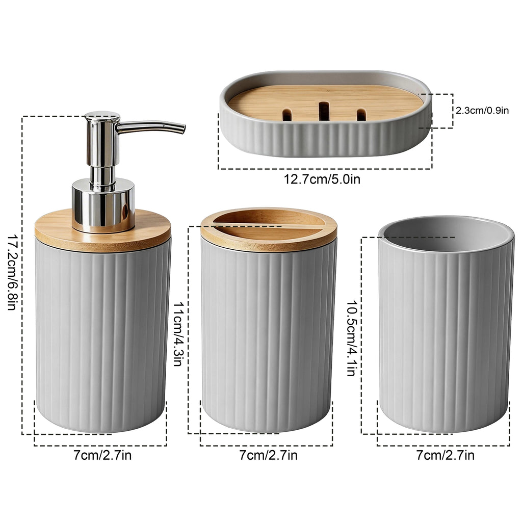 Creative Bathroom Accessory with Soap Dispenser, Toothbrush Holder, Wash Cup and Soap Box, Functional Bath Decor for Home, Apart