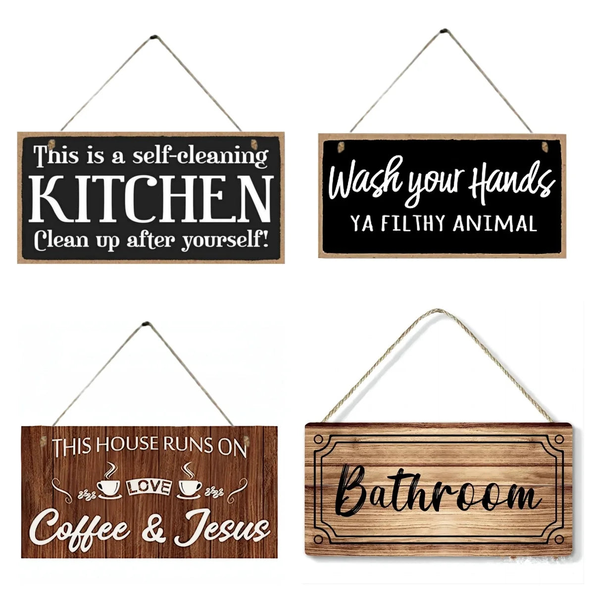 Kitchen Wooden Sign Wall Decor This Is A Self Cleaning Kitchen Bathroom Hanging Wall Art Decorative Wood Sign Home Decor