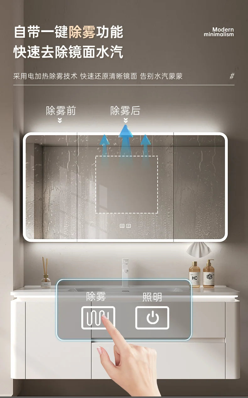 Led Light Ensuite Bathroom Cabinet Basin Designs Mirror Shelves Bathroom Cabinets Shower Organizer Banyo Dolabi Home Furniture