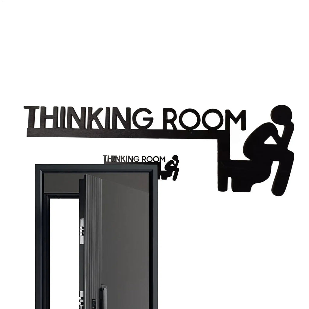 Bathroom Door Frame Decor Door Frame Corner Wooden Sign Decorations Unique Thinking Room Fun Toilet Door Sign Funny Creative
