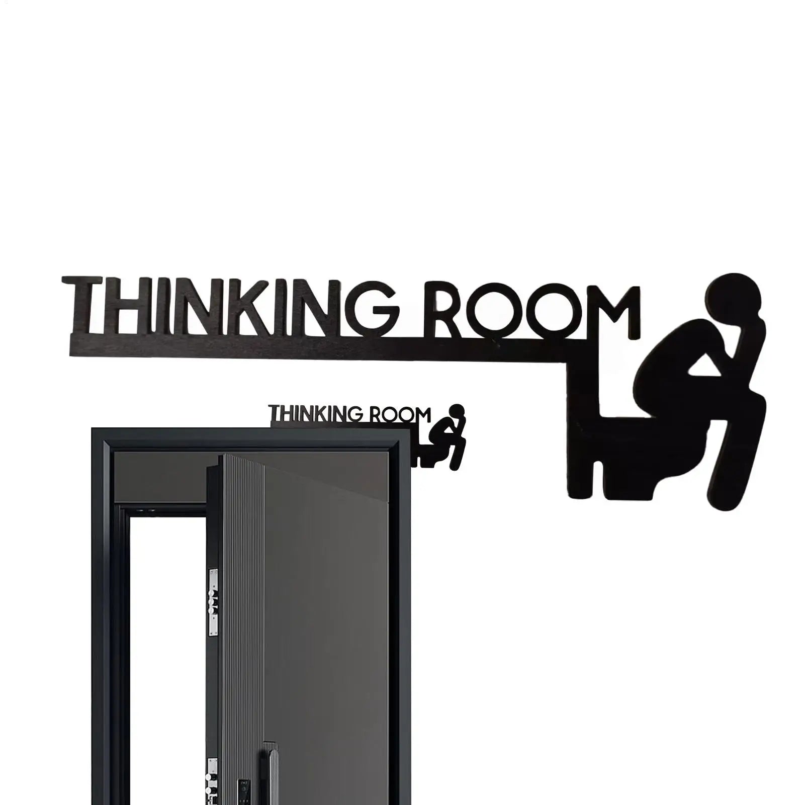 Bathroom Door Frame Decor Door Frame Corner Wooden Sign Decorations Unique Thinking Room Fun Toilet Door Sign Funny Creative