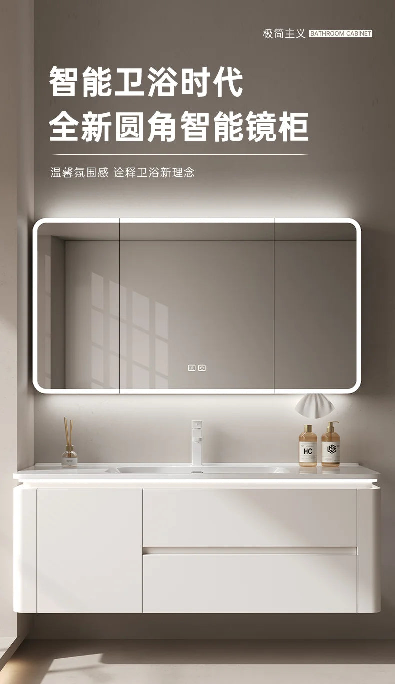Led Light Ensuite Bathroom Cabinet Basin Designs Mirror Shelves Bathroom Cabinets Shower Organizer Banyo Dolabi Home Furniture