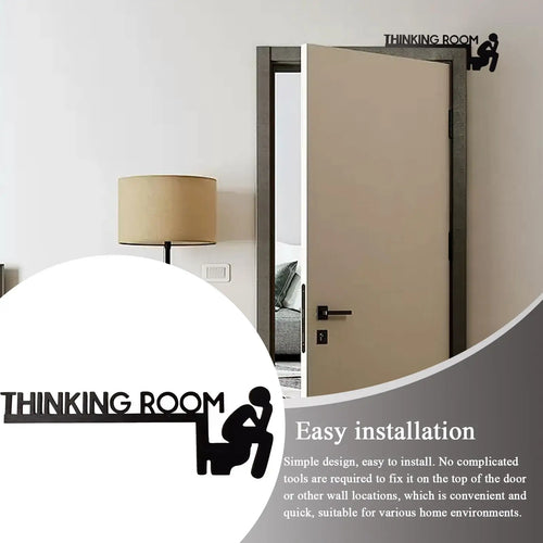 Bathroom Door Frame Decor Door Frame Corner Wooden Sign Decorations Unique Thinking Room Fun Toilet Door Sign Funny Creative