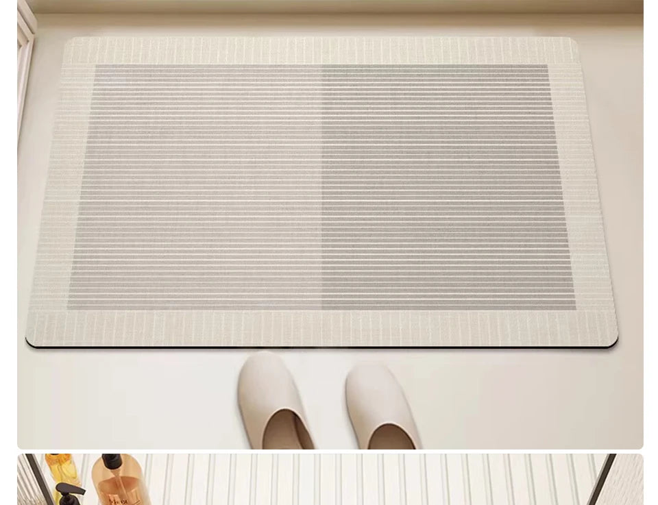 Bathroom Carpet Home Decor Rug Absorbent Non-Slip Floor Mat Japanese Minimalist Lines Diatom Mud Rugs Toilet Area Alfombra 양탄자