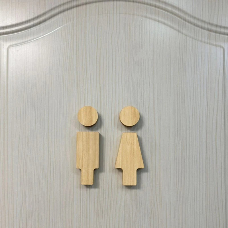 Bathroom Decoration Premium Bathroom Sign Solid Wood Men's And Women's Toilet Sign Home Bathroom Decor