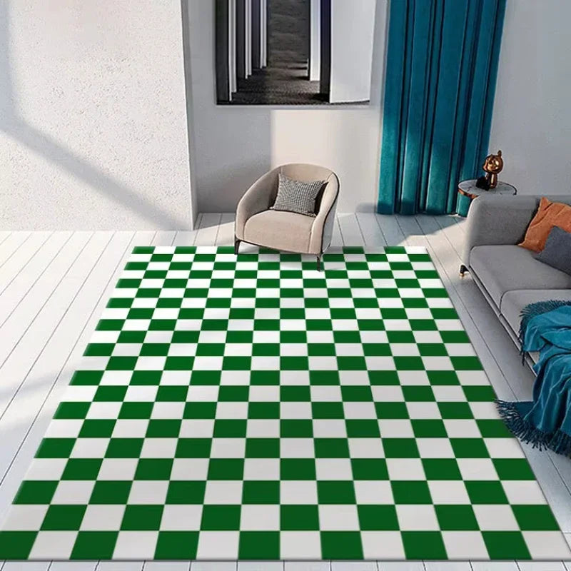 Living Room Decor Carpet Rugs Color Checkerboard Carpets for Bedroom Bedside Area Non-slip Floor Mat Kitchen Entrance Doormat