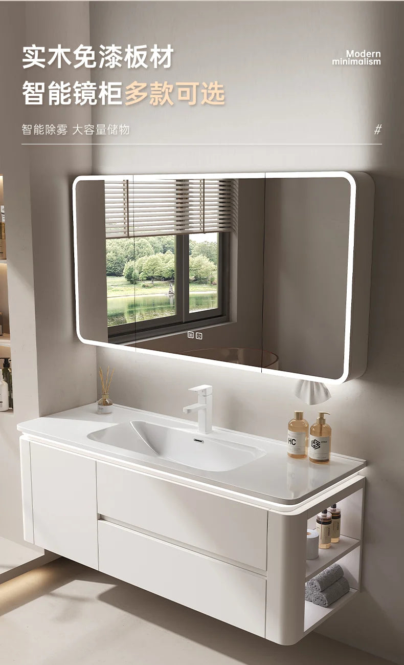 Led Light Ensuite Bathroom Cabinet Basin Designs Mirror Shelves Bathroom Cabinets Shower Organizer Banyo Dolabi Home Furniture