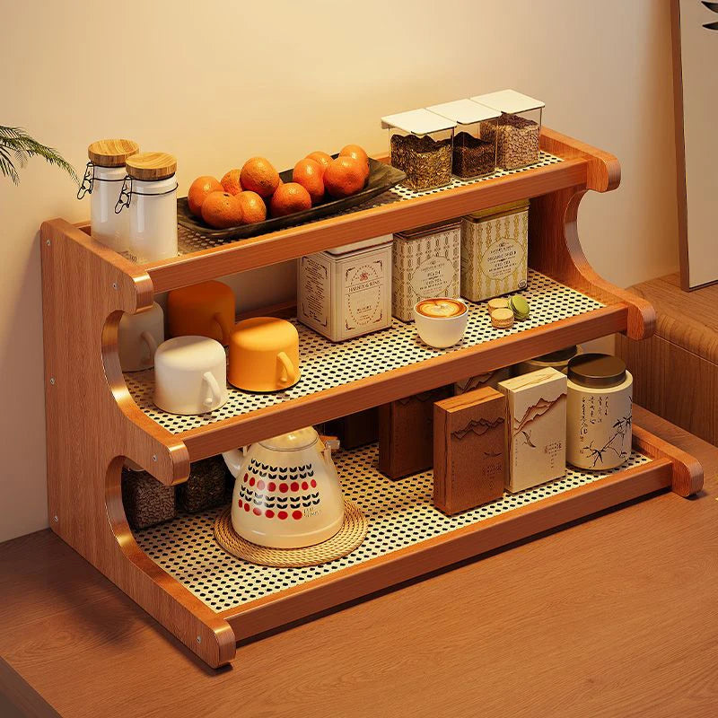 Bamboo Organizer Bathroom Shelves Table Decoration Accessories Bathroom Shelves Large Storage Rack Corner Storage Rack Creative
