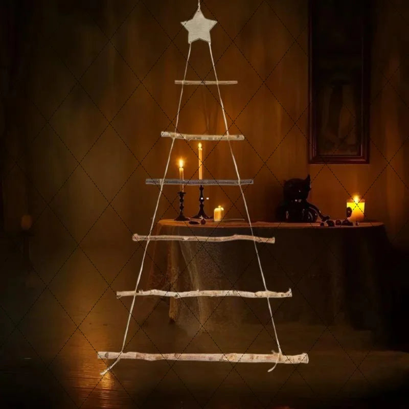 DIY 1/5/7 Tier Wooden Xmas Decorations, Hanging Wall Ornament for Home, Indoor Outdoor Window Door Decor