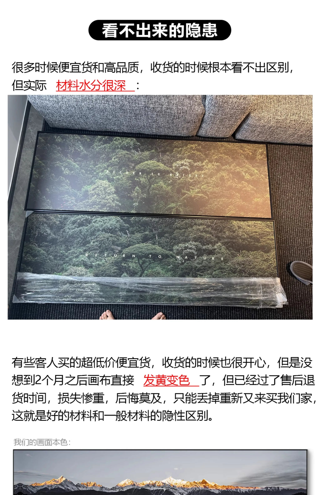 Living room long banner decorative painting atmospheric landscape painting sofa background wall