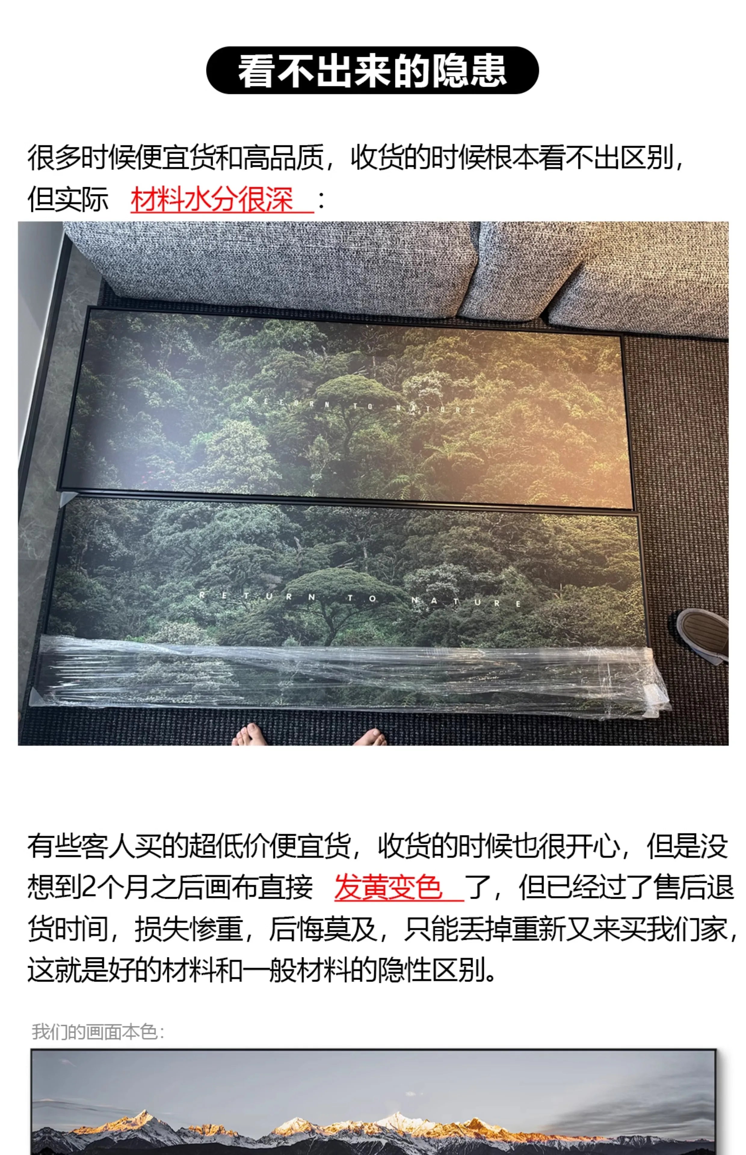 Living room long banner decorative painting atmospheric landscape painting sofa background wall