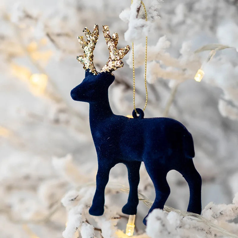 2026 Christmas Reindeer Elk Figurine Decoration Table Xmas Tree hanging Elk Ornament for Home Decor New Year Party Navidad gift