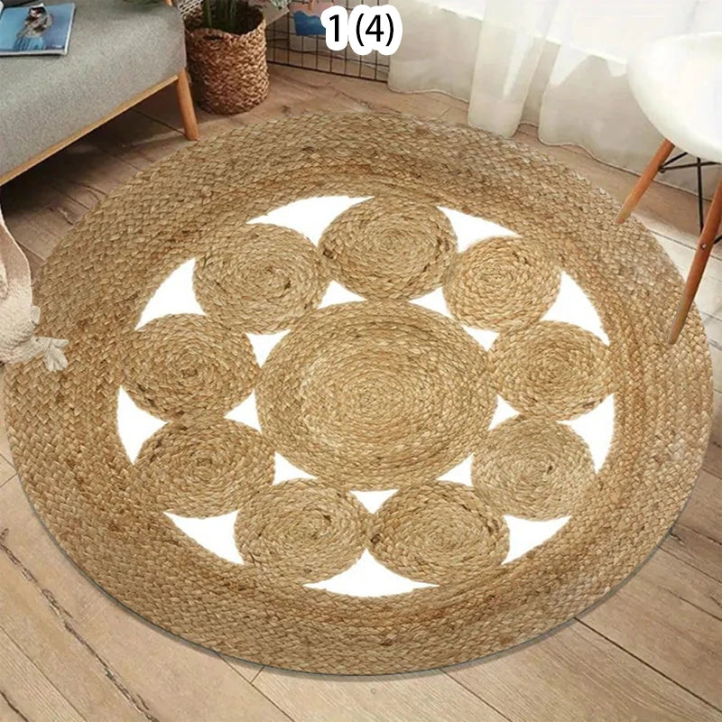 Circular Carpet, Bohemian Floor Mat, Entrance Carpet, Rural Bohemian Home Decor Floor Mat  Living Room Decoration Carpet Bedroom