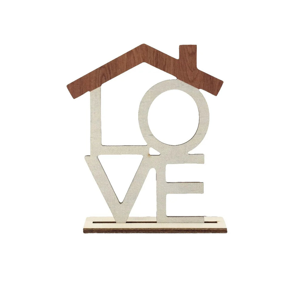 “HOME”Wooden Ornaments Wooden Crafts Desktop Counter Decorations Home Decor“LOVE” Accessories