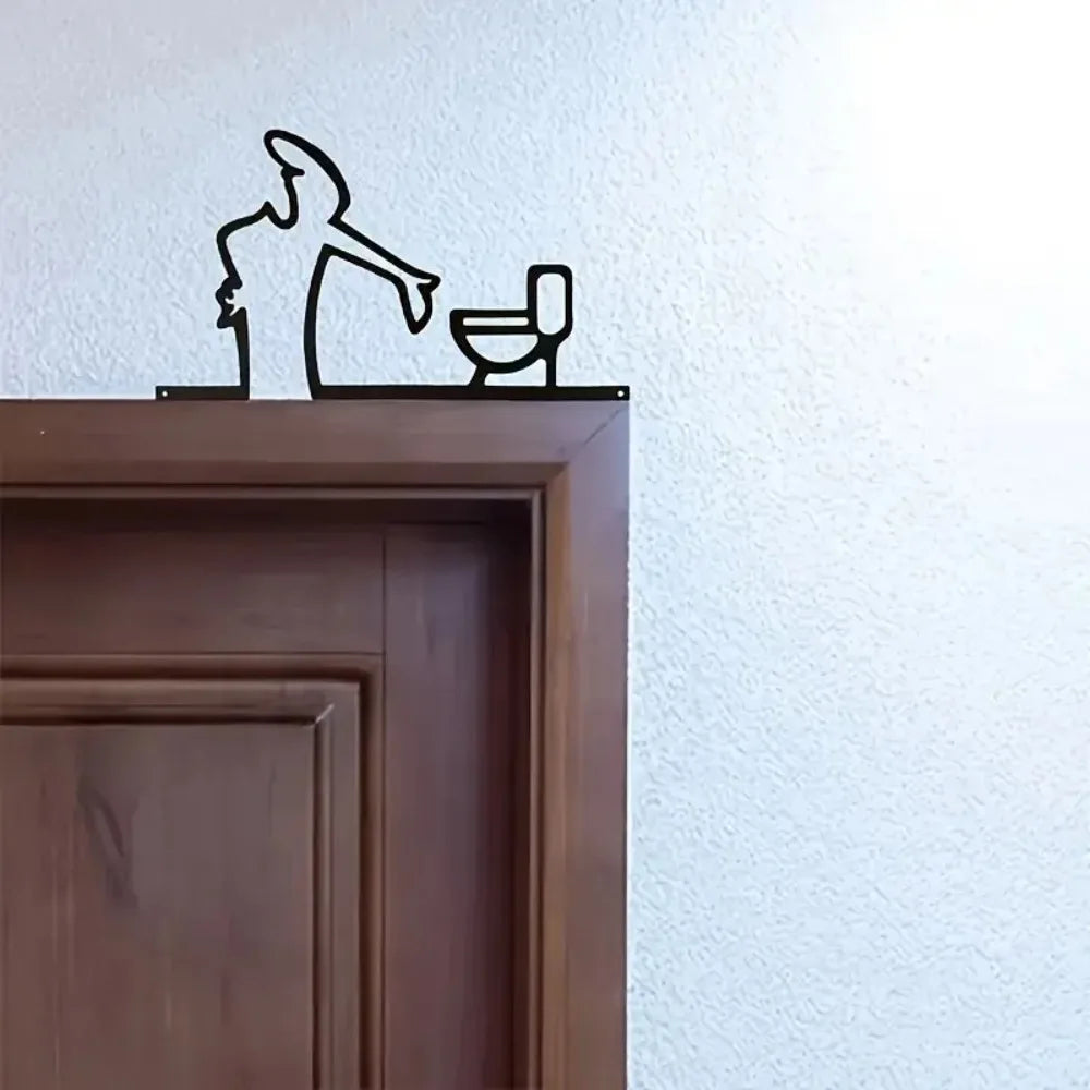 Bathroom Decor Home Decor Items Wall Art Modern Black Frame 2D Flat Metal High Quality Easy To Install With Predrilled Holes