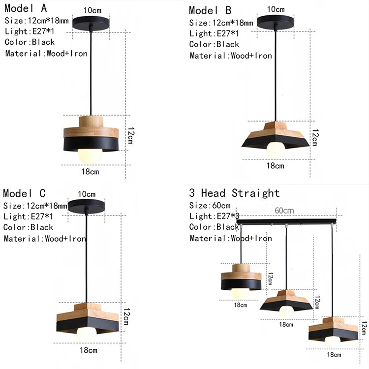 Modern Wood Chandelier Room Decor  Lighting for Living Room  Lamp for Bedroom Cafe or Restaurant Interior Decoration Lights