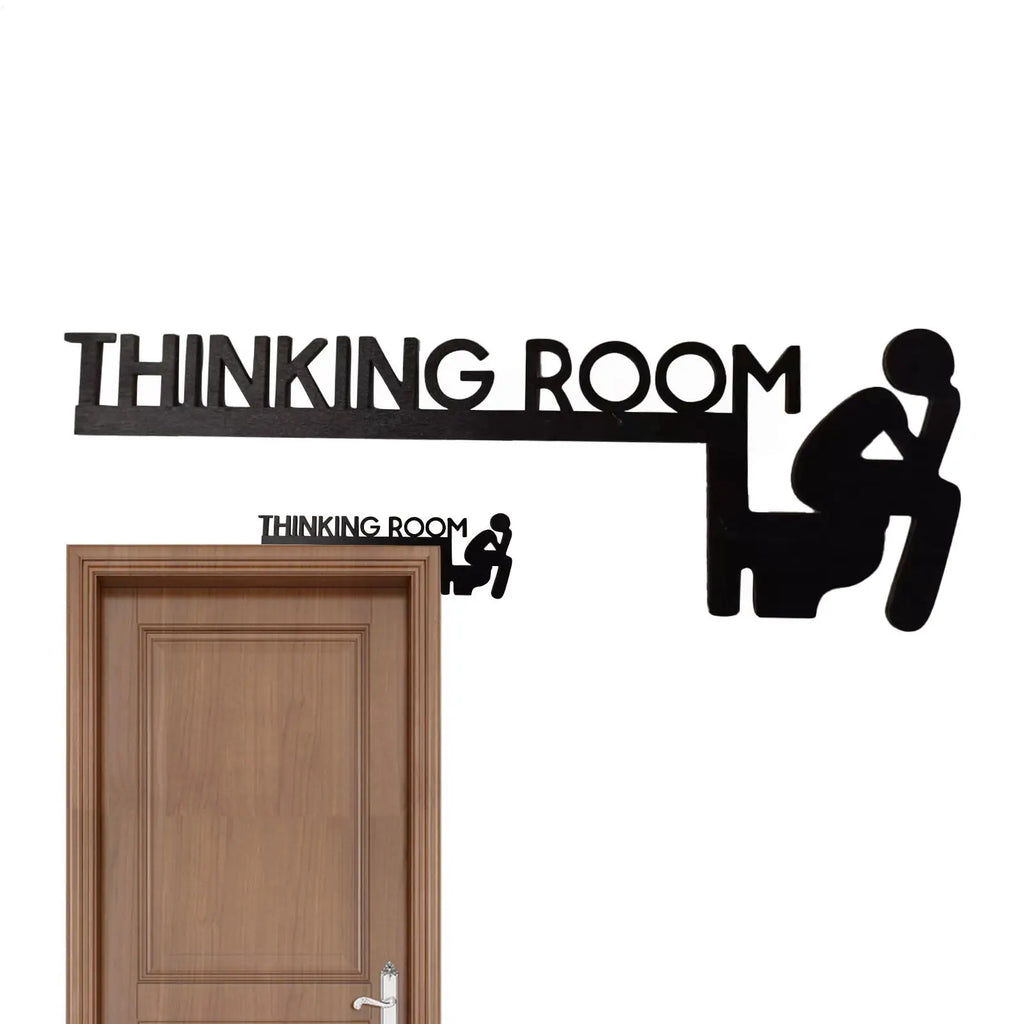 Bathroom Door Frame Decor Door Frame Corner Wooden Sign Decorations Unique Thinking Room Fun Toilet Door Sign Funny Creative