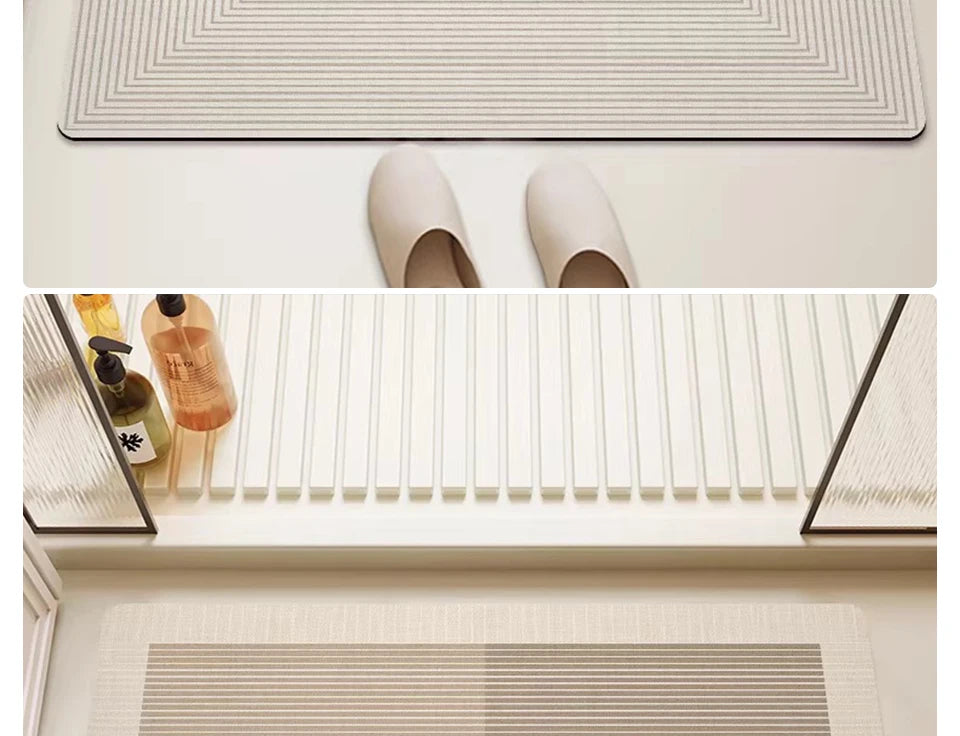 Bathroom Carpet Home Decor Rug Absorbent Non-Slip Floor Mat Japanese Minimalist Lines Diatom Mud Rugs Toilet Area Alfombra 양탄자
