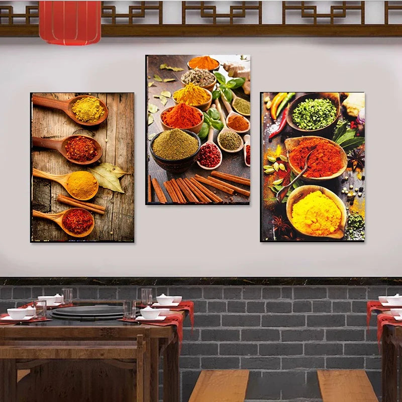 Kitchen Wall Art Pictures Spice Herb Cooker Posters and Prints Canvas Painting Nordic Home Decor for Restaurant Dining Room