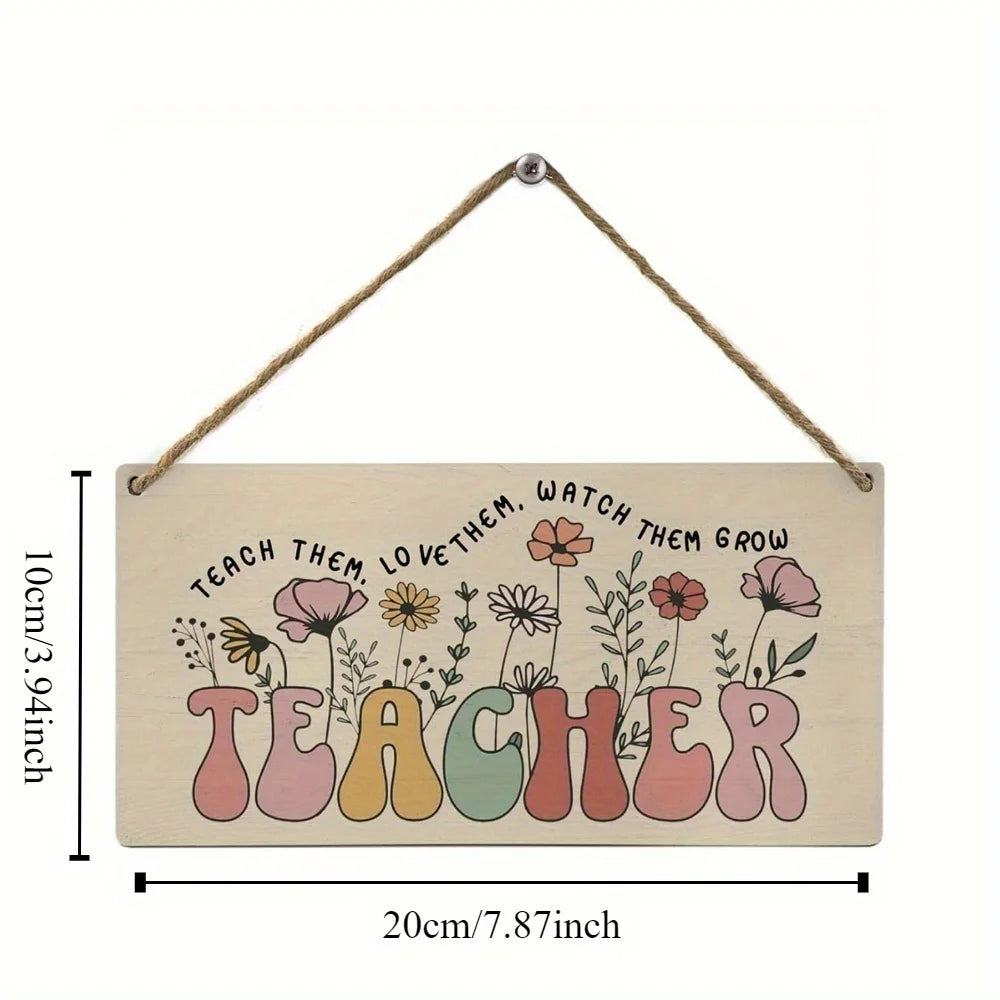 Rustic Wooden Kitchen Wall Decor Sign - "This Kitchen Offers Food Love Joy" Hanging Plaque with Cooking and Floral Illustration
