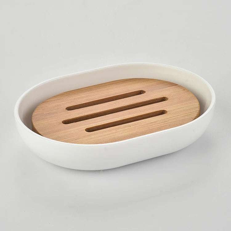 Bathroom Decor White Marble Oval Resin Soap Dish