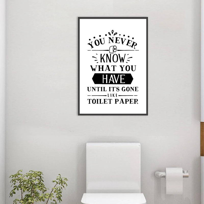 Bathroom Wall Art Decor Funny Bathroom Signs Posters and Prints Modern Minimalist Canvas Painting WC Toilet Room Decor