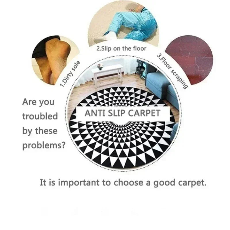 Circular Carpet, Bohemian Floor Mat, Entrance Carpet, Rural Bohemian Home Decor Floor Mat  Living Room Decoration Carpet Bedroom