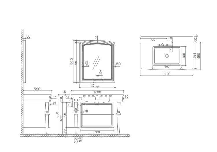 Bathroom Cabinet Modern Style Wall Hung Mirror Storage Cabinet Bathroom Vanity With Sink