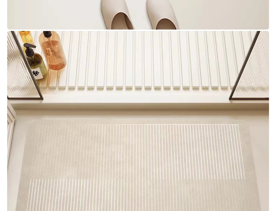 Bathroom Carpet Home Decor Rug Absorbent Non-Slip Floor Mat Japanese Minimalist Lines Diatom Mud Rugs Toilet Area Alfombra 양탄자