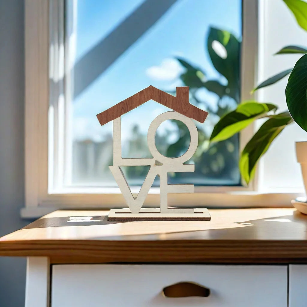 “HOME”Wooden Ornaments Wooden Crafts Desktop Counter Decorations Home Decor“LOVE” Accessories