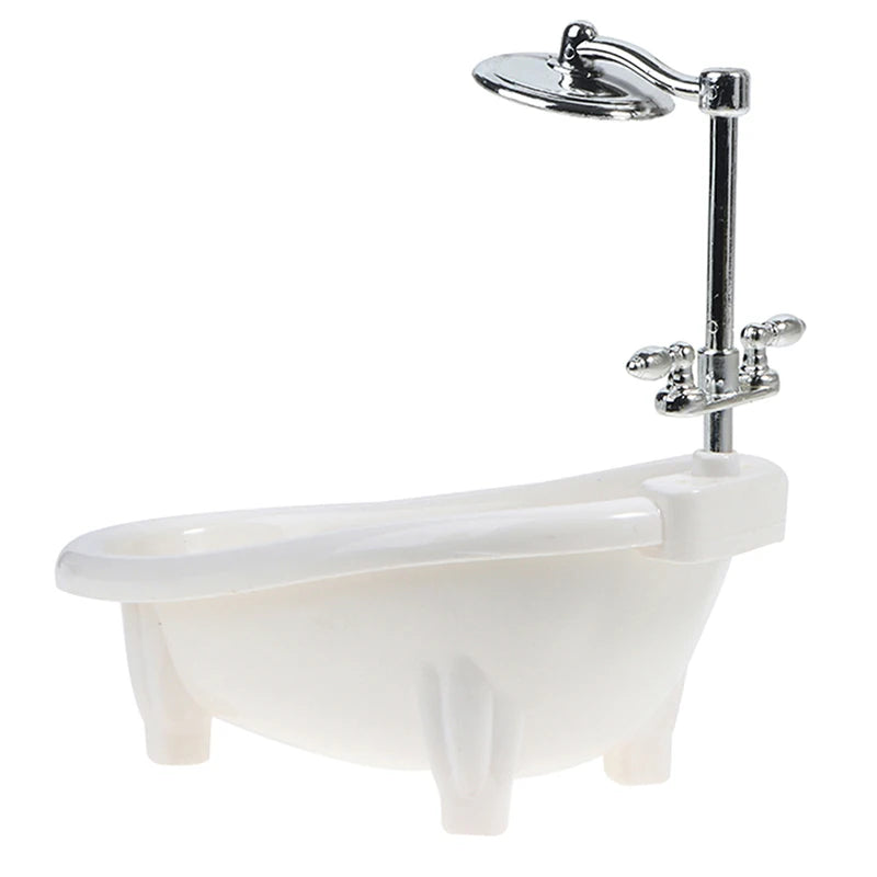 1/6 Dollhouse Miniatures Bathtub Furniture Bathroom Accessories For Doll House Decor Kids Pretend Toys Gift