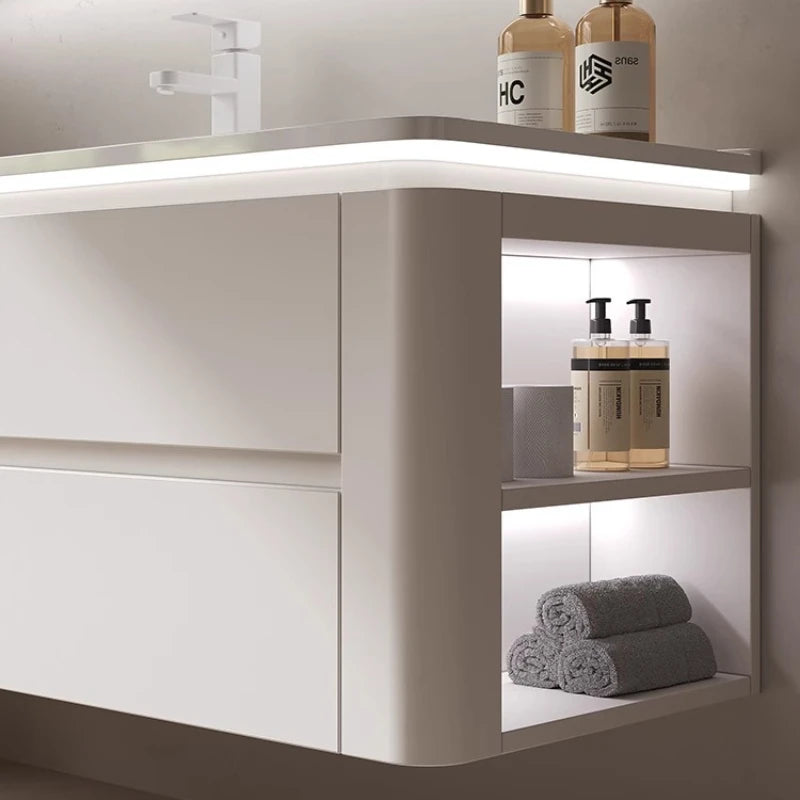 Led Light Ensuite Bathroom Cabinet Basin Designs Mirror Shelves Bathroom Cabinets Shower Organizer Banyo Dolabi Home Furniture