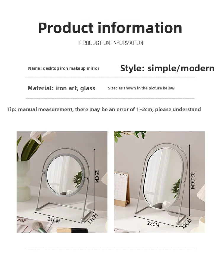 Bathroom Makeup Mirror Home Bedroom Desktop Countertop Vanity Mirror Dormitory Internet Celebrity Beauty Shower Mirror