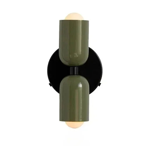 French Wall Sconces Double Headed Multicolor Hallway Bathroom Bedhead Lighting Decor Creative Contrast Color Post Modern