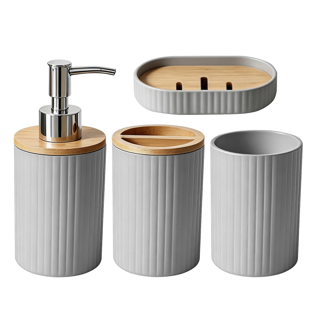 Creative Bathroom Accessory with Soap Dispenser, Toothbrush Holder, Wash Cup and Soap Box, Functional Bath Decor for Home, Apart