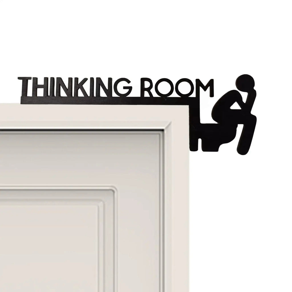 Bathroom Door Frame Decor Door Frame Corner Wooden Sign Decorations Unique Thinking Room Fun Toilet Door Sign Funny Creative