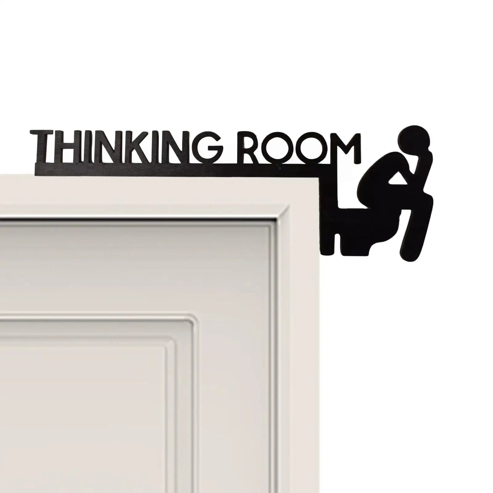 Bathroom Door Frame Decor Door Frame Corner Wooden Sign Decorations Unique Thinking Room Fun Toilet Door Sign Funny Creative