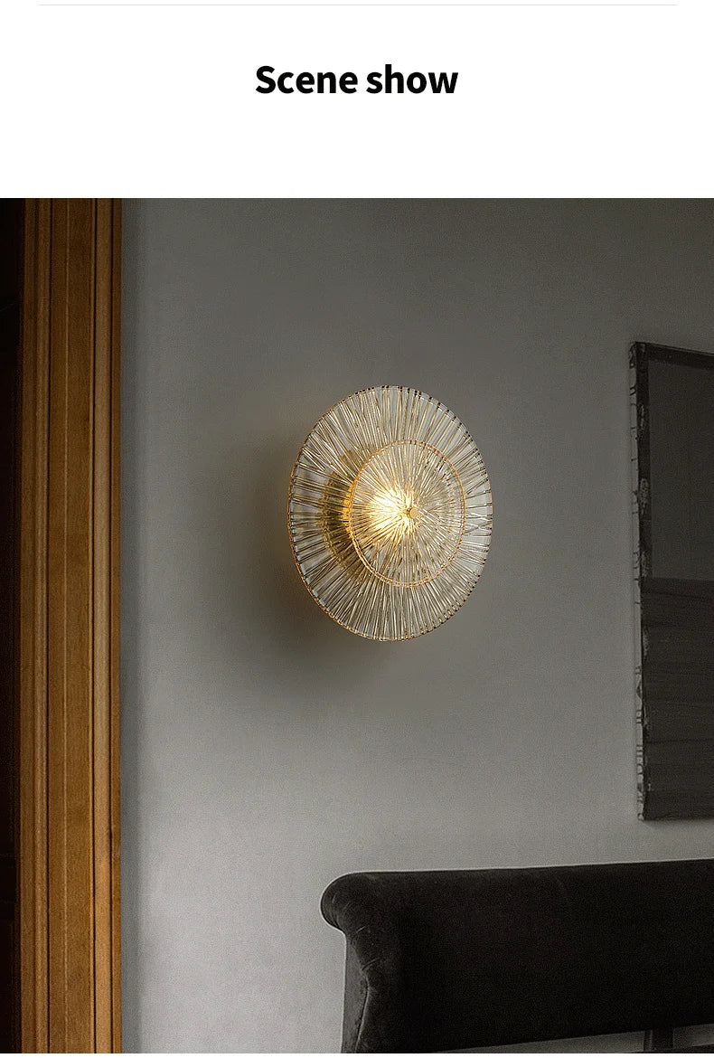 Lausanne Post-modern Home Decor For Living Room Background Wall Lamp Bedroom Light Fixtures Luxury Glass Corridor Aisle Sconces