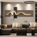Main bedroom living room geometric office decor painting with lights luxury sofa TV background wall hanging picture bedroom beds