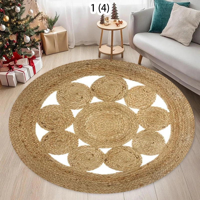 Circular Carpet, Bohemian Floor Mat, Entrance Carpet, Rural Bohemian Home Decor Floor Mat  Living Room Decoration Carpet Bedroom