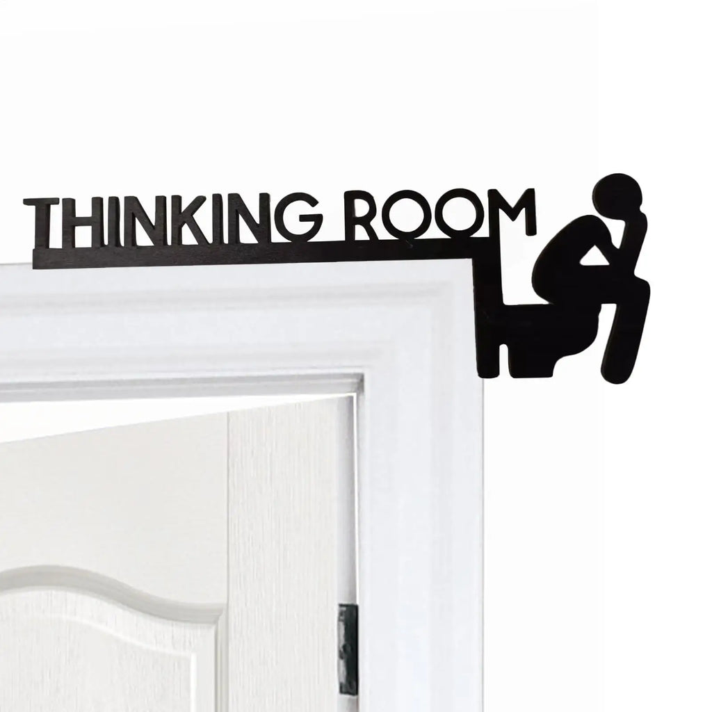 Bathroom Door Frame Decor Door Frame Corner Wooden Sign Decorations Unique Thinking Room Fun Toilet Door Sign Funny Creative